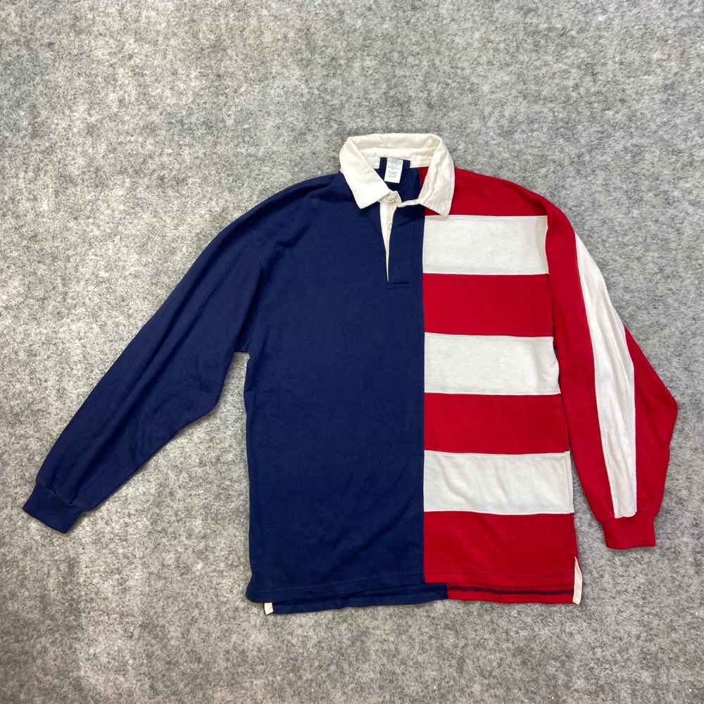APPARATUS Mens‎ Rugby Shirt Color Block Long Sleeve Collared Shirt X-Large